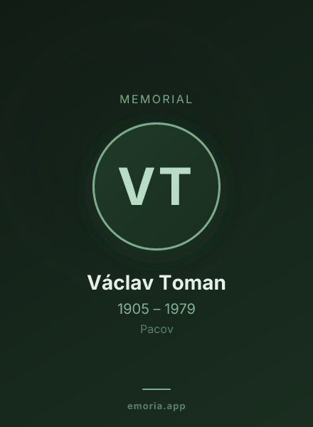 Memorial portrait of Václav Toman