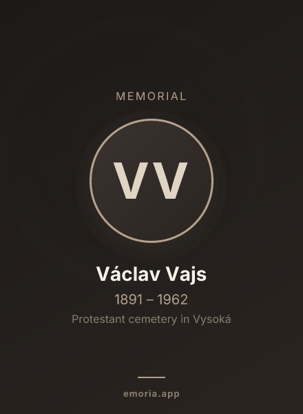 Memorial portrait of Václav Vajs