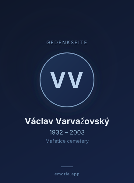 Gedenkportrait von Václav Varvažovský