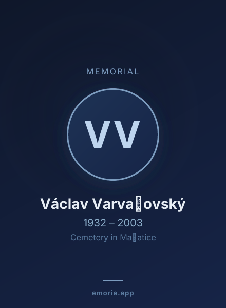 Memorial portrait of Václav Varvažovský