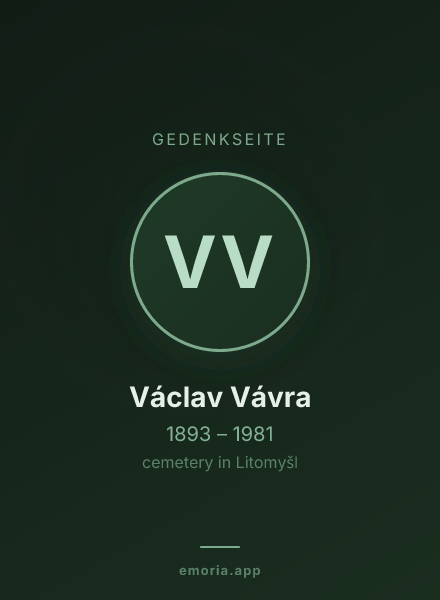 Gedenkportrait von Václav Vávra