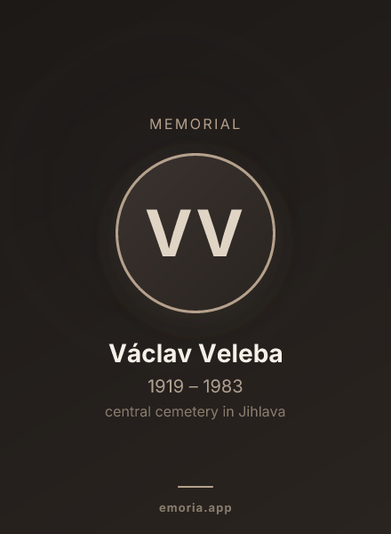 Memorial portrait of Václav Veleba