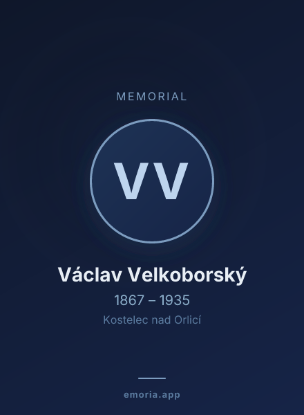 Memorial portrait of Václav Velkoborský