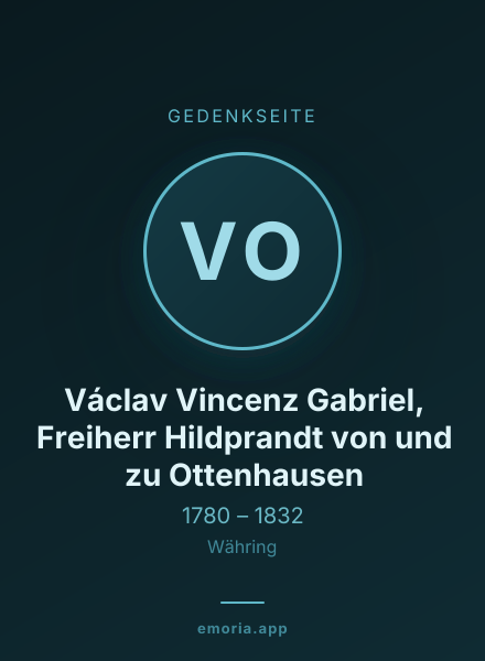 Gedenkportrait von Václav Vincenz Gabriel, Freiherr Hildprandt von und zu Ottenhausen