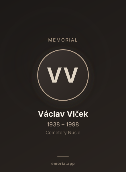 Memorial portrait of Václav Vlček