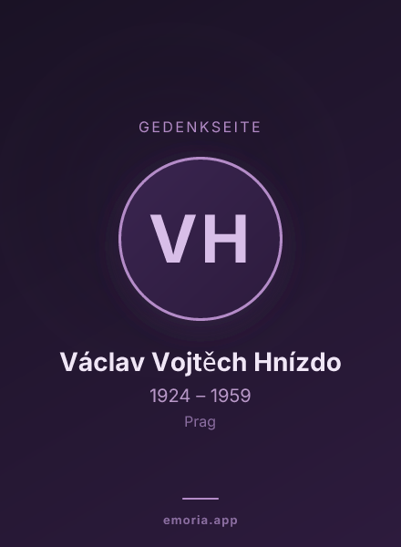 Gedenkportrait von Václav Vojtěch Hnízdo