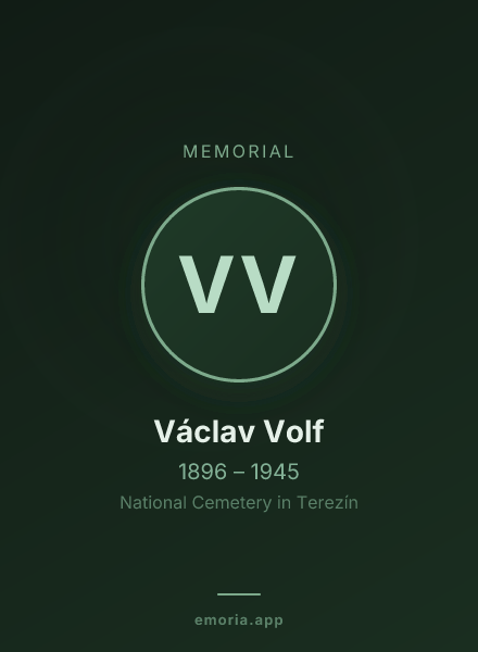 Memorial portrait of Václav Volf