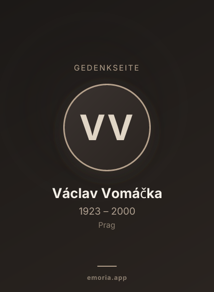 Gedenkportrait von Václav Vomáčka