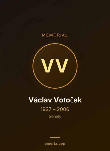 Memorial portrait of Václav Votoček