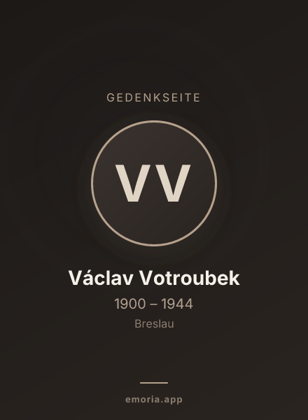 Gedenkportrait von Václav Votroubek