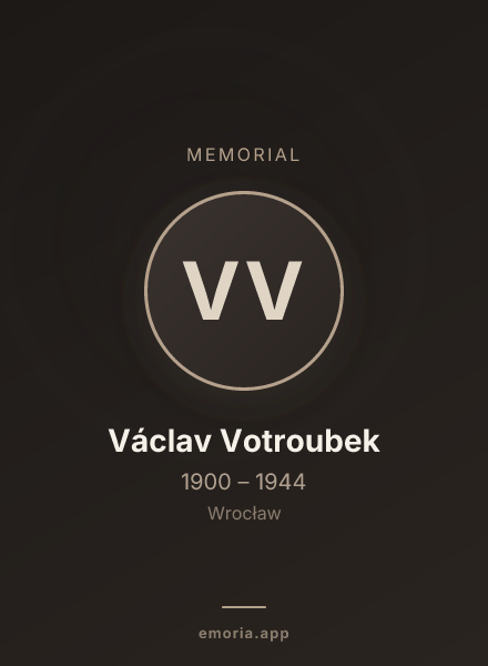 Memorial portrait of Václav Votroubek