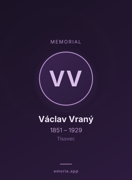 Memorial portrait of Václav Vraný