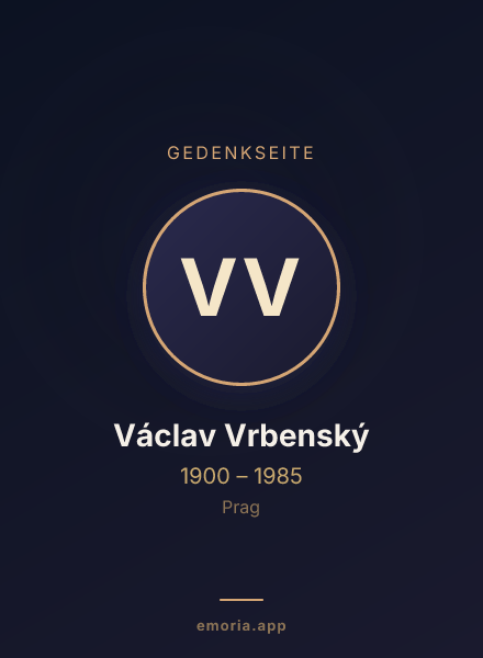 Gedenkportrait von Václav Vrbenský