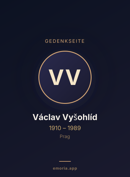 Gedenkportrait von Václav Vyšohlíd