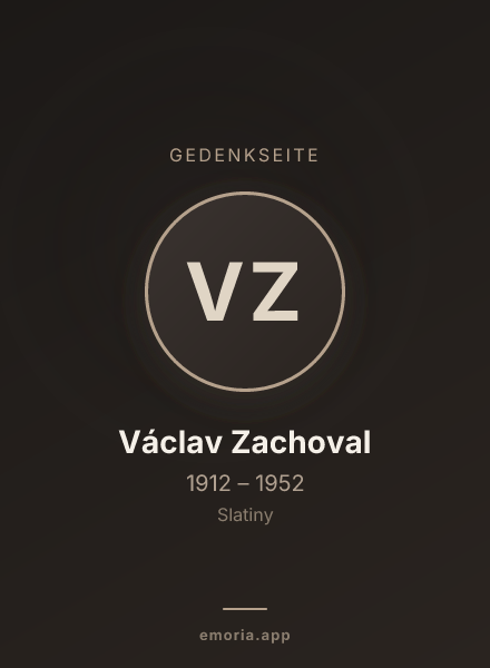 Gedenkportrait von Václav Zachoval