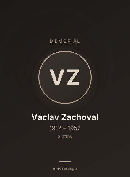 Memorial portrait of Václav Zachoval