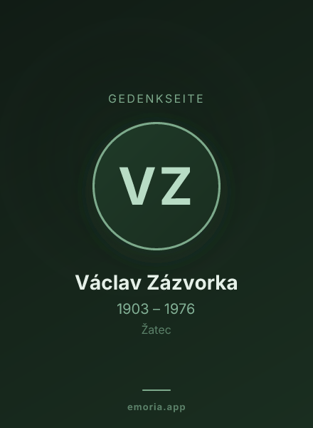 Gedenkportrait von Václav Zázvorka