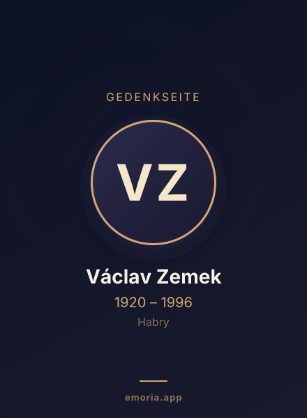 Gedenkportrait von Václav Zemek