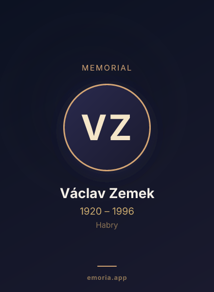 Memorial portrait of Václav Zemek