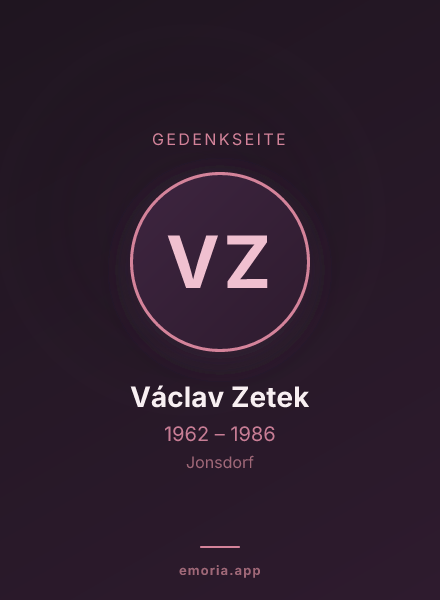 Gedenkportrait von Václav Zetek