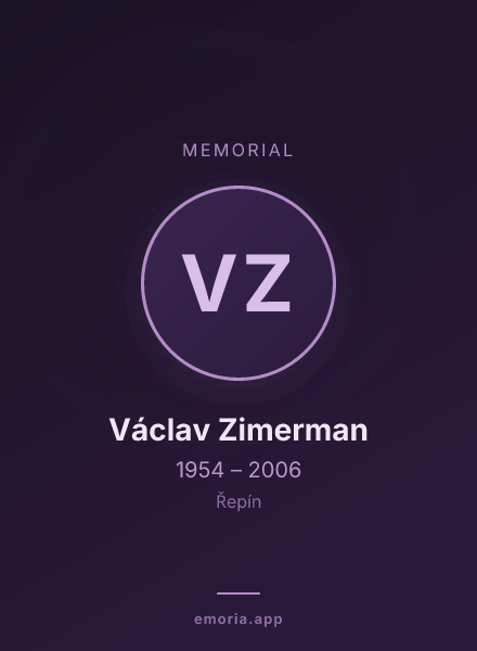 Memorial portrait of Václav Zimerman