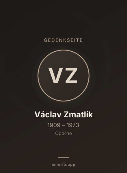Gedenkportrait von Václav Zmatlík