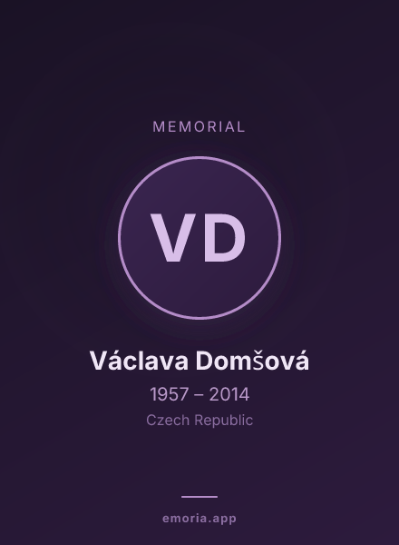 Memorial portrait of Václava Domšová