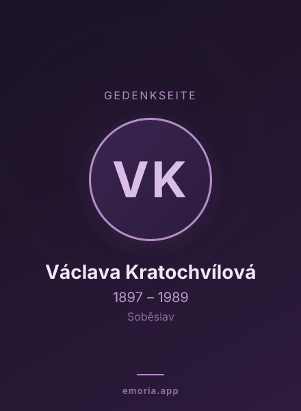 Gedenkportrait von Václava Kratochvílová