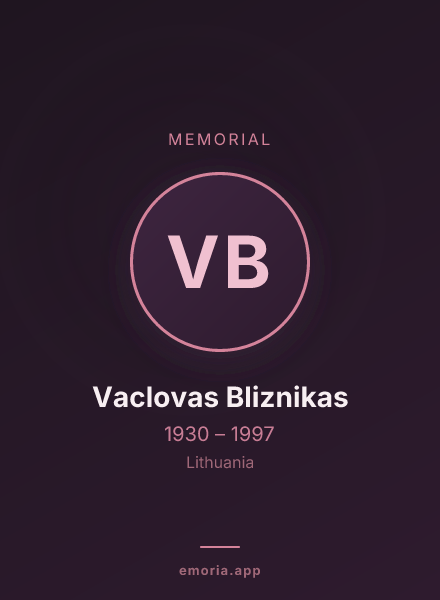 Memorial portrait of Vaclovas Bliznikas