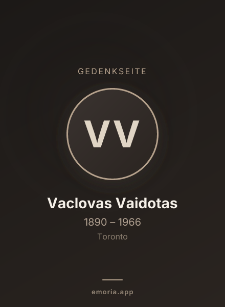Gedenkportrait von Vaclovas Vaidotas