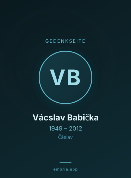 Gedenkportrait von Vácslav Babička