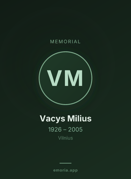 Memorial portrait of Vacys Milius