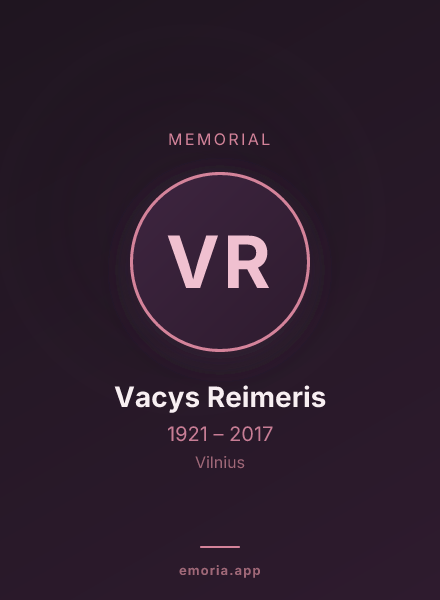 Memorial portrait of Vacys Reimeris