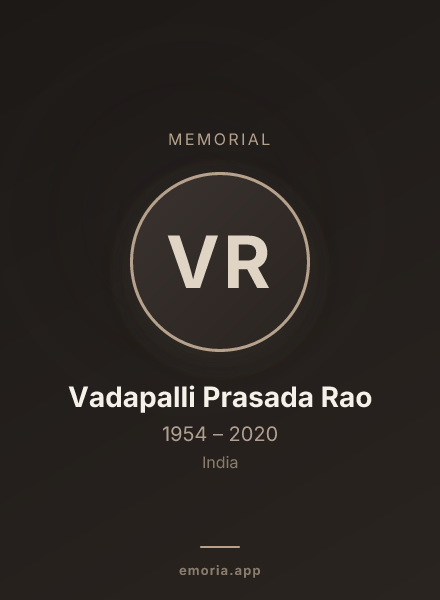 Memorial portrait of Vadapalli Prasada Rao