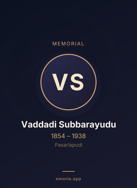 Memorial portrait of Vaddadi Subbarayudu