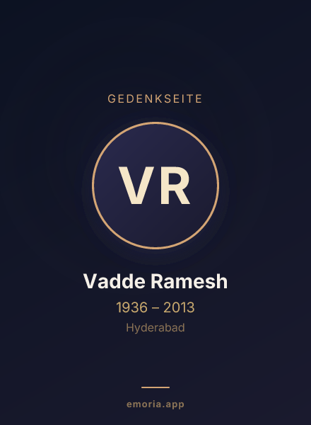 Gedenkportrait von Vadde Ramesh