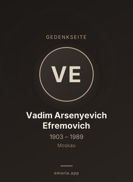 Gedenkportrait von Vadim Arsenyevich Efremovich