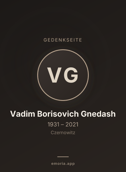 Gedenkportrait von Vadim Borisovich Gnedash