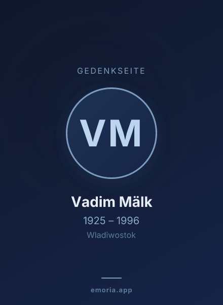 Gedenkportrait von Vadim Mälk