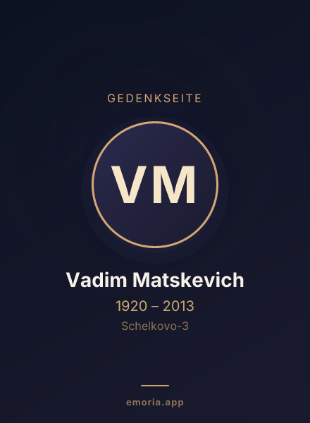 Gedenkportrait von Vadim Matskevich