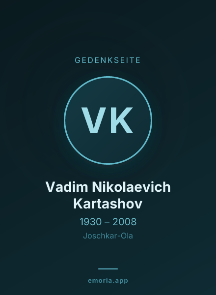 Gedenkportrait von Vadim Nikolaevich Kartashov