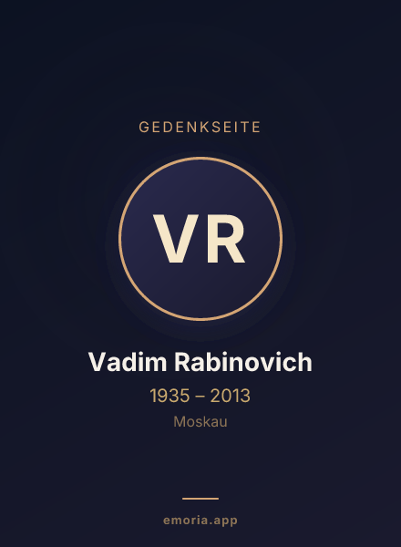 Gedenkportrait von Vadim Rabinovich