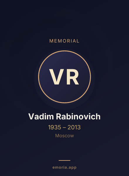 Memorial portrait of Vadim Rabinovich