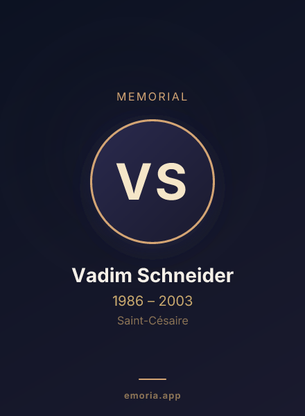 Memorial portrait of Vadim Schneider