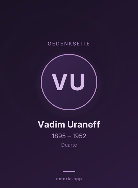 Gedenkportrait von Vadim Uraneff