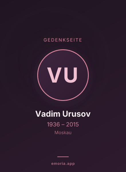 Gedenkportrait von Vadim Urusov