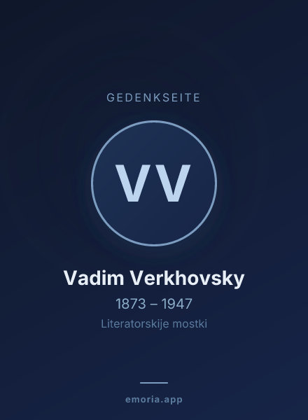 Gedenkportrait von Vadim Verkhovsky