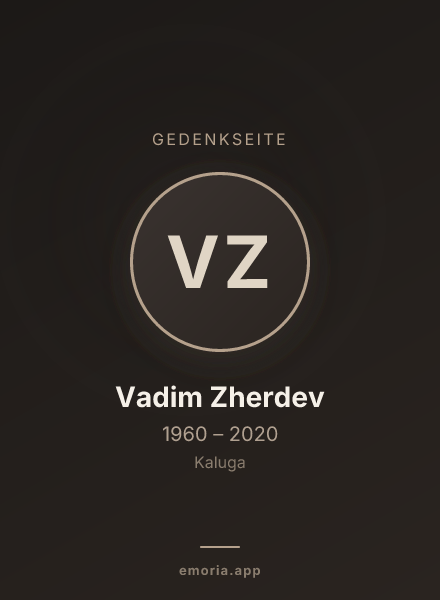 Gedenkportrait von Vadim Zherdev