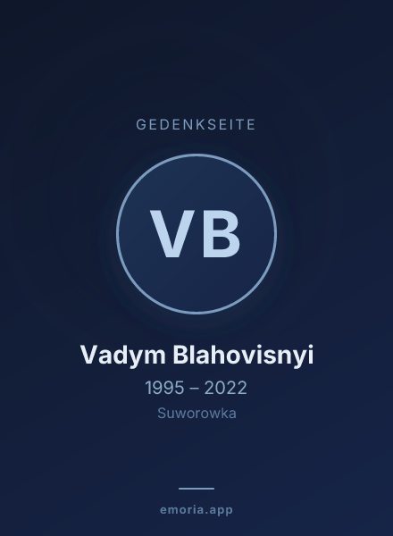 Gedenkportrait von Vadym Blahovisnyi