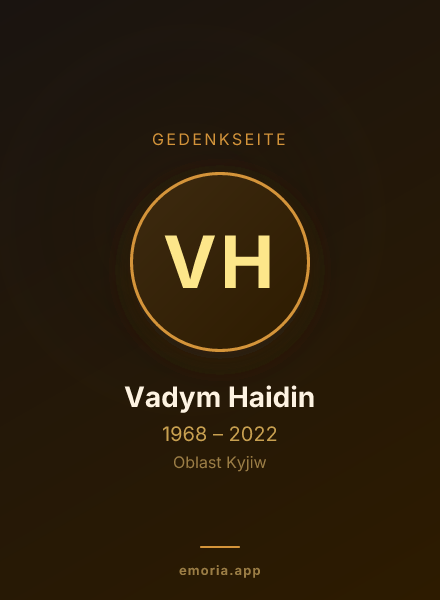 Gedenkportrait von Vadym Haidin